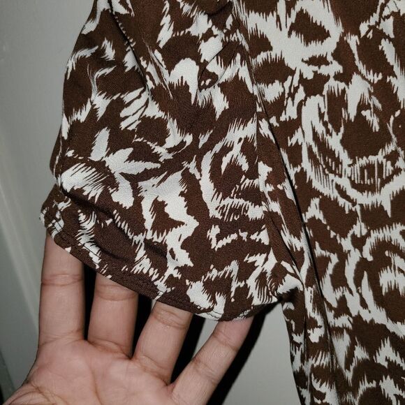 BCBGMAXAZRIA Brown and cream Maxi wrap dress - Picture 3 of 5
